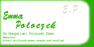 emma poloczek business card